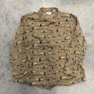 Croft & Barrow Shirt Mens XXL 2XL Mountain Scenic Forest Outdoor Button Up